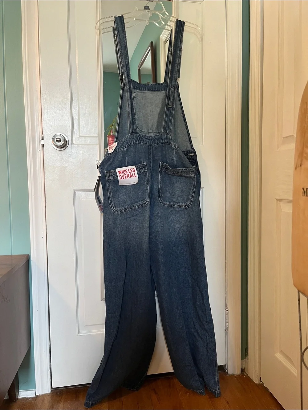 Celebrity Pink Dark Wash Denim Overalls